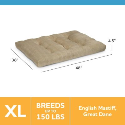 Extra Large Dog Bed, Tufted Plush Tan 38