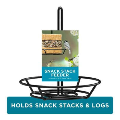 6 in. Snack Stack Wild Bird Feeder, Black Weather Resistant Metal